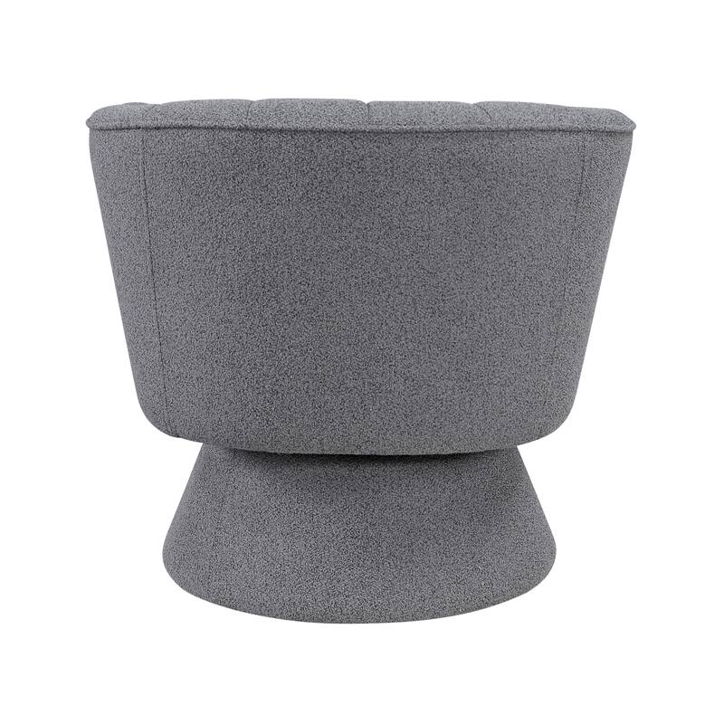 Willow 27.5" Boucle Swivel Chair - 360-Degree Metal Swivel Base