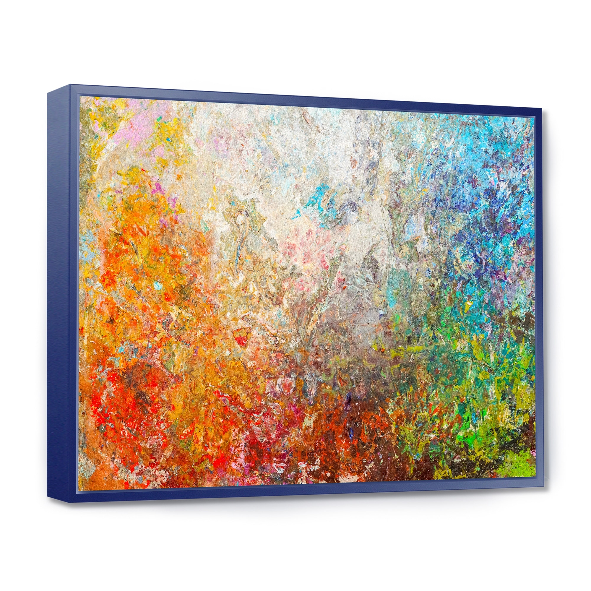 Designart "Board Stained Abstract Art" Abstract Framed Canvas Art Print