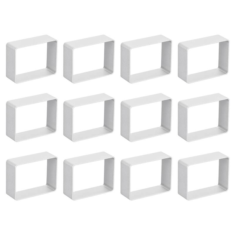 12pcs Metal Cookie Cutters Set, Aluminum Alloy Rectangle Cookie Cutter, Silver