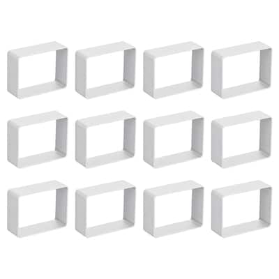 12pcs Metal Cookie Cutters Set, Aluminum Alloy Rectangle Cookie Cutter, Silver
