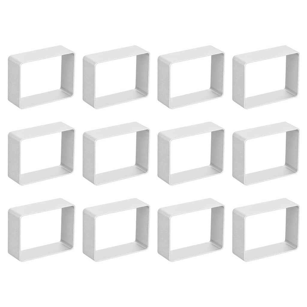 12pcs Metal Cookie Cutters Set, Aluminum Alloy Rectangle Cookie Cutter, Silver
