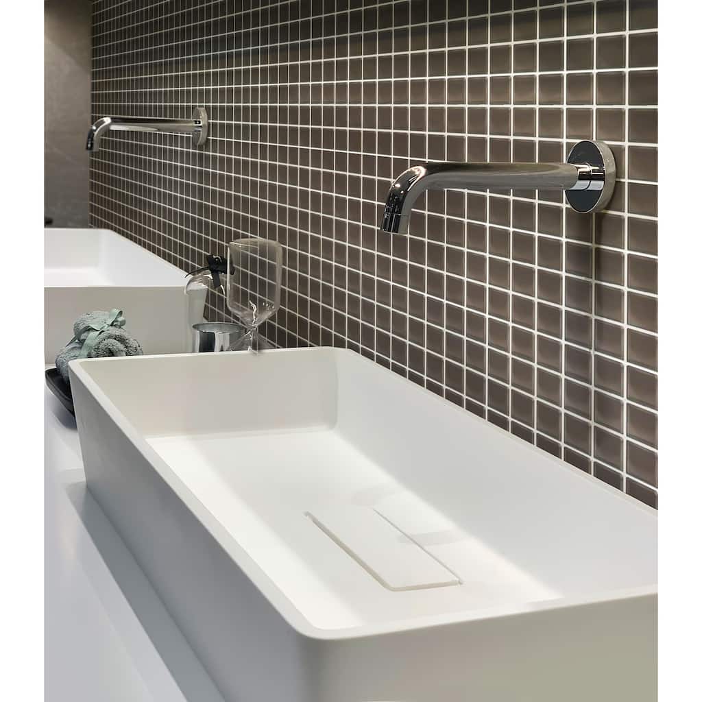 Apollo tile 12" x 12" Colorway Glossy Ash Gray Glass Tile (9.67 sq ft/case) - 10 Pack