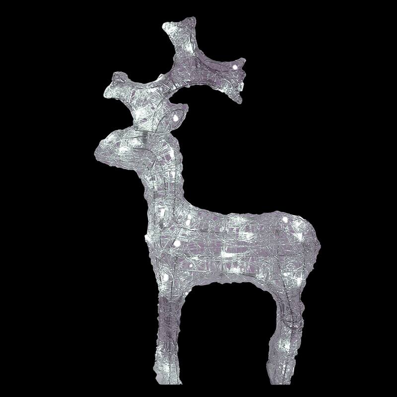 Christmas 2 ft. Flashing LED Lights Acrylic Deer with Transparent Wire