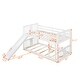 preview thumbnail 7 of 10, White Twin over Twin Solid Wood Bunk Bed with Slide and Fence