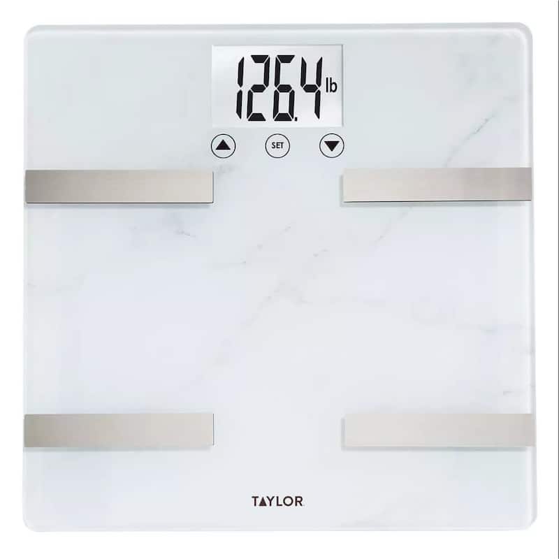 Taylor Digital Glass Marble Design Body Composition Scale - Clear