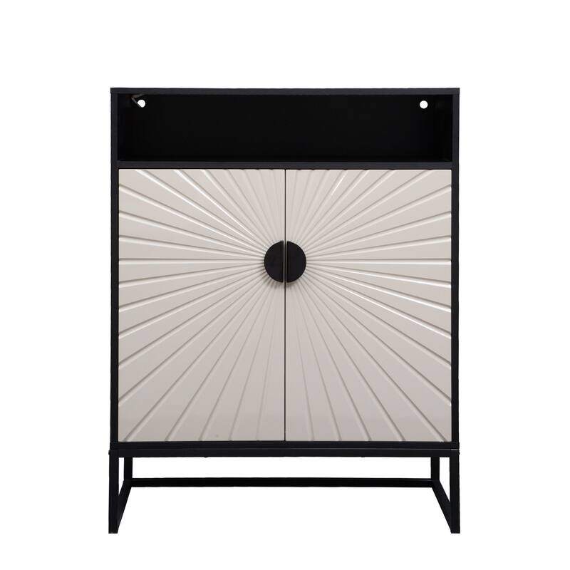 Modern 5-Tier Shoe Organizer Rack Cabinet with Sensor Night Light and Open Shelves for Hallway, Entryway or Mudroom Storage