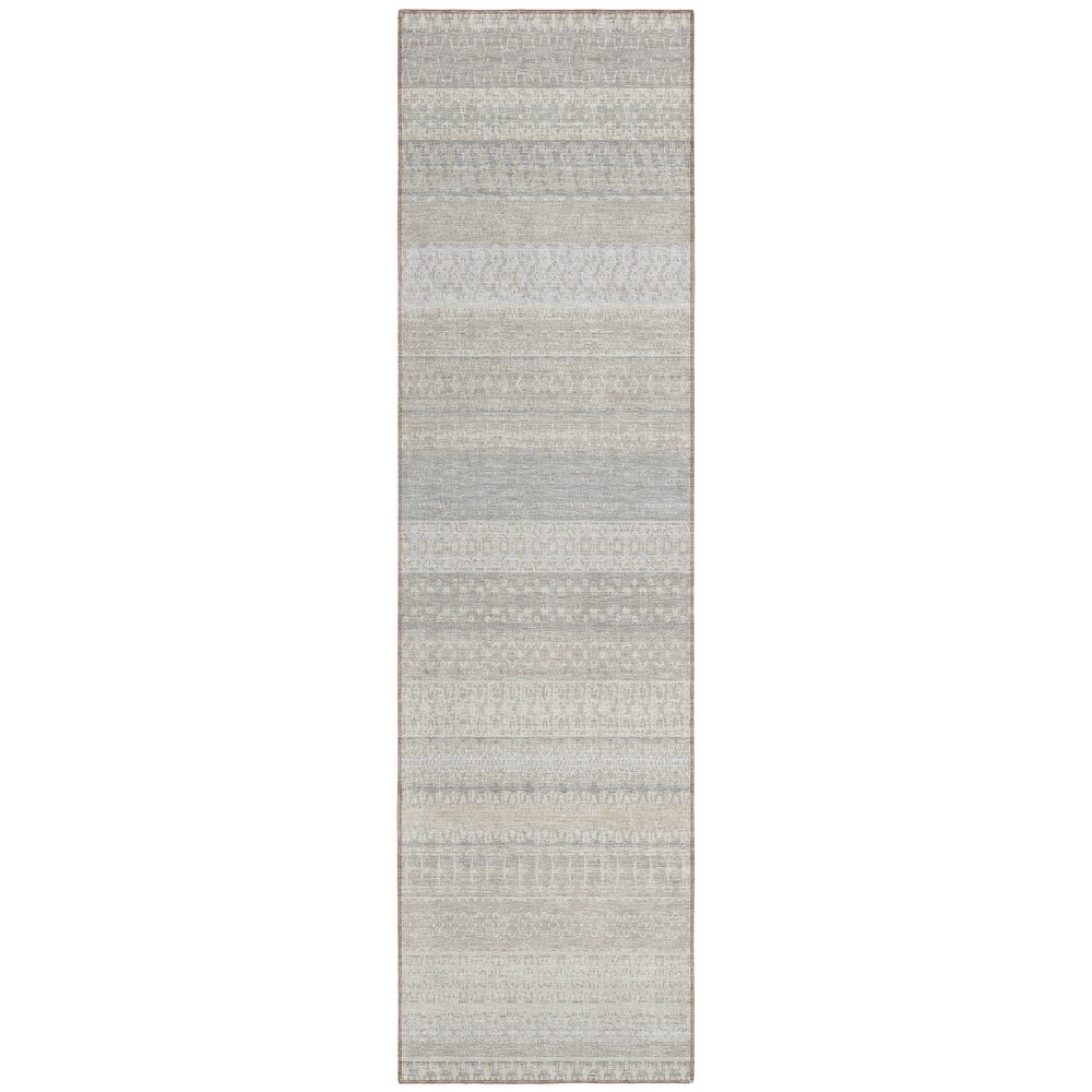 Machine Washable Indoor/ Outdoor Chantille Moroccan Stripes Rug