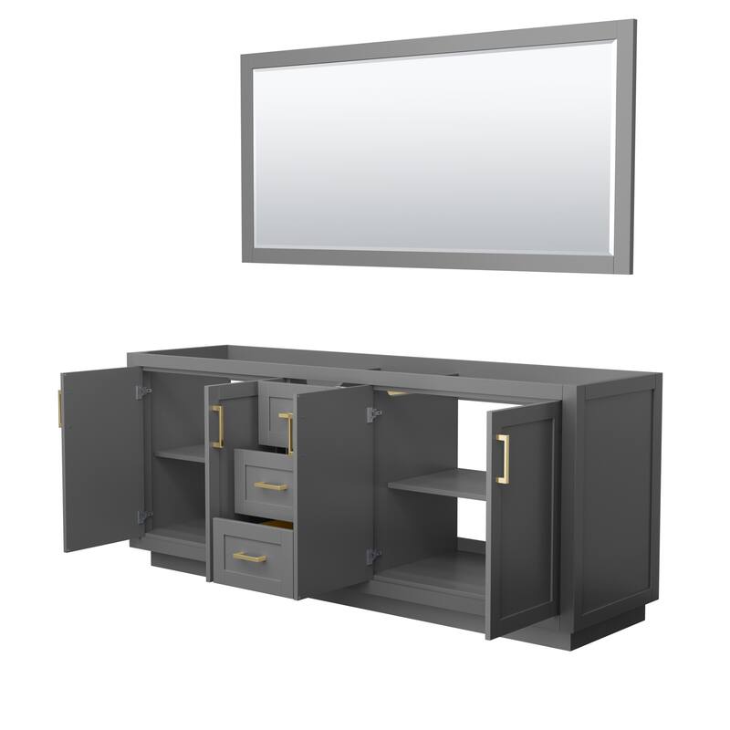 Miranda Double Bathroom Vanity Cabinet, 70-Inch Mirror