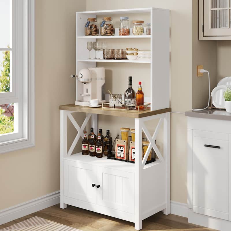 Moasis 5 Tier Kitchen Bakers Rack with Storage Shelves Microwave Oven Stand Kitchen Shelf Organizer