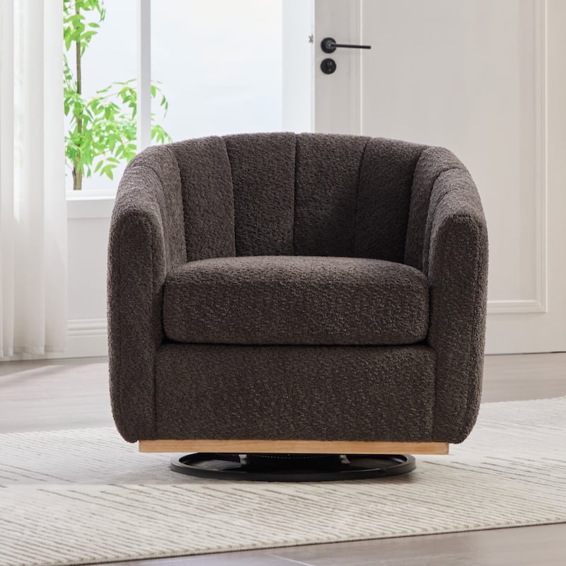 32.3" W Modern Swivel Accent Chair,Chenille Single Sofa Seating