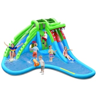Costway Inflatable Water Slide Kids Bounce Castle Splash Pool Blower - See Details