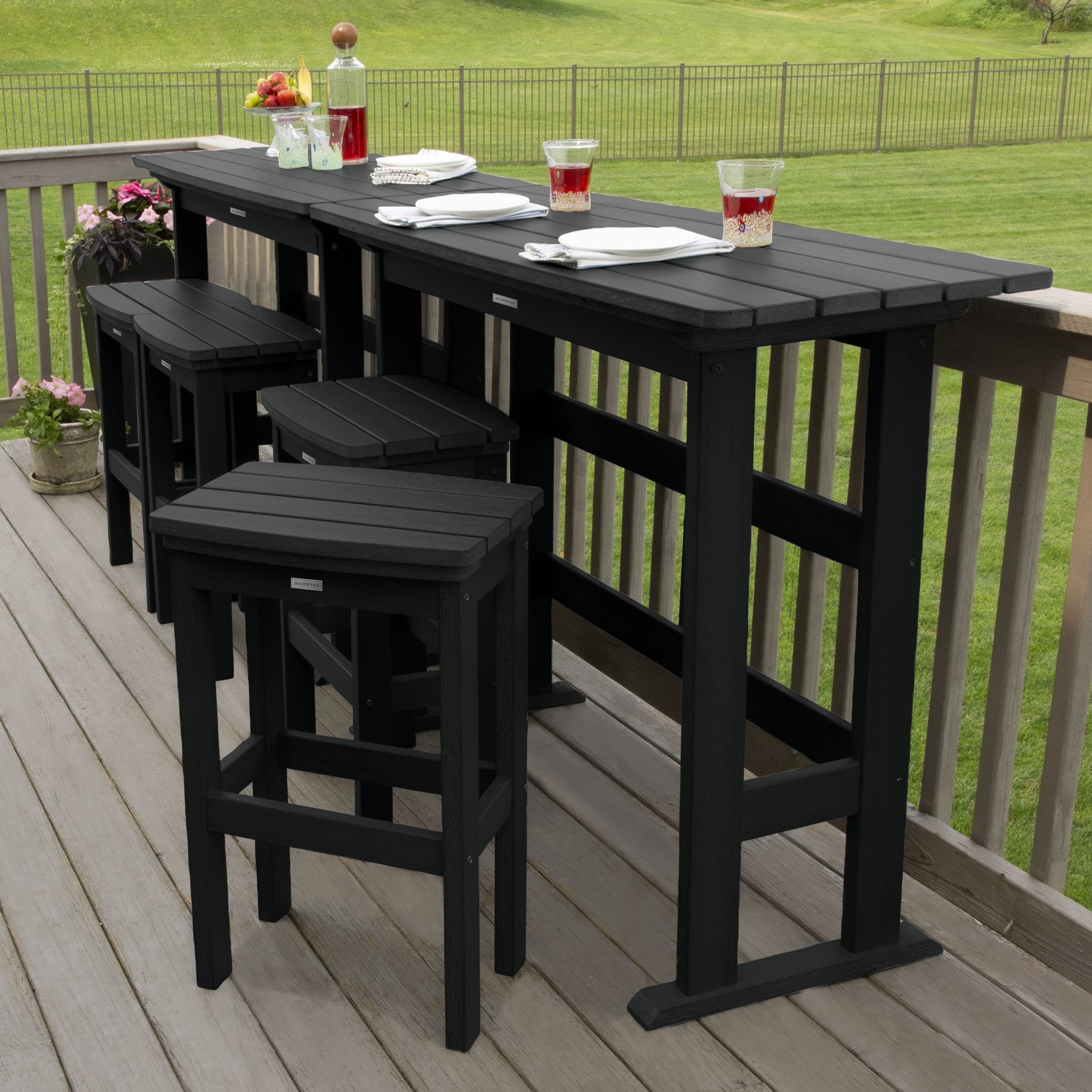 HIGHWOOD Lehigh 6-Piece Outdoor Bar-Height Balcony Set