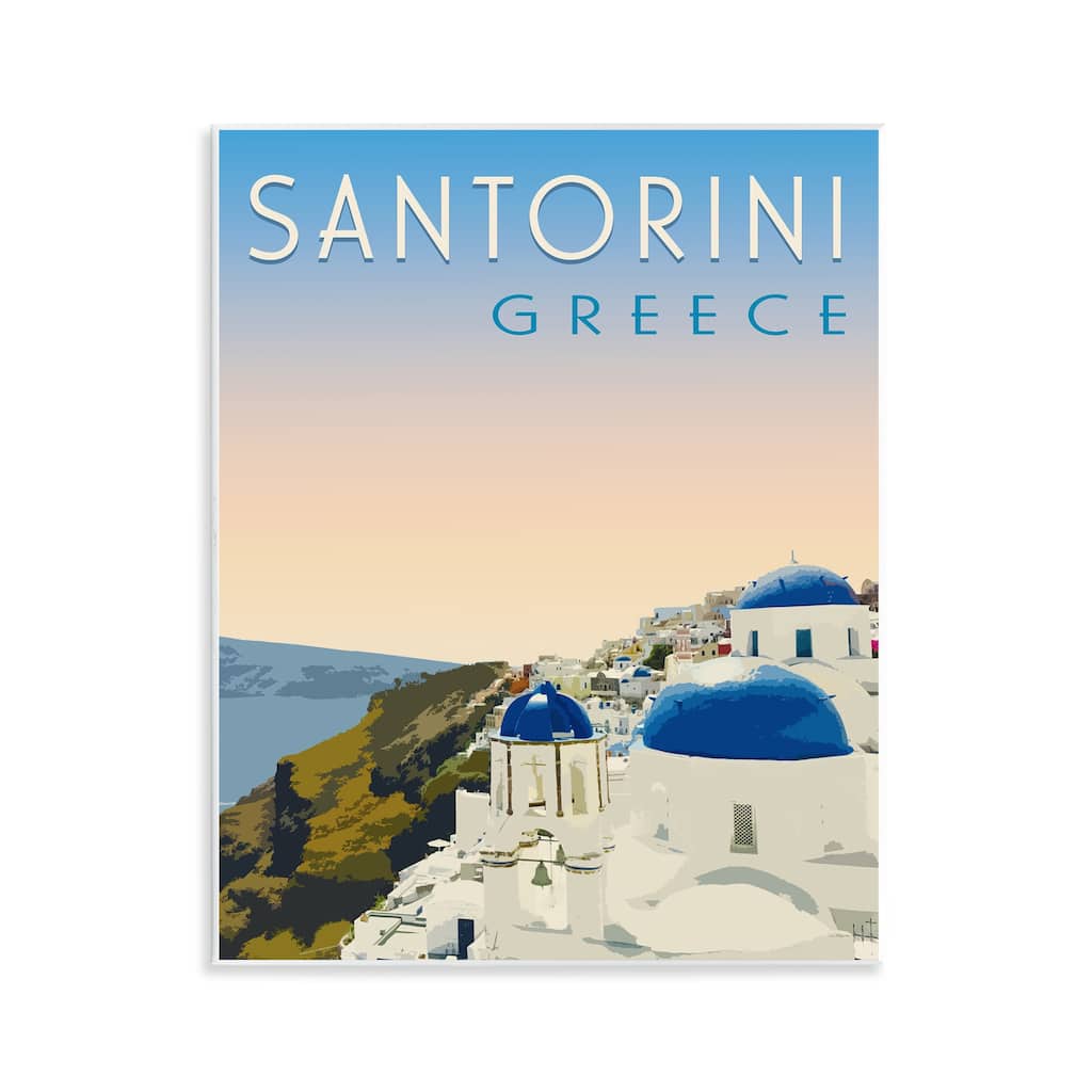 Stupell Vintage Santorini Cityscape Wall Plaque Art Design By Victoria Barnes