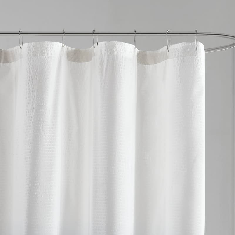 Madison Park Loire Ombre Printed Seersucker Shower Curtain