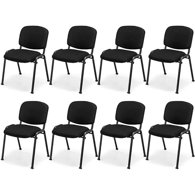 Meeting Room Conference Chair Set w/ Metal Frame & Upholstered Back - 8 PCS