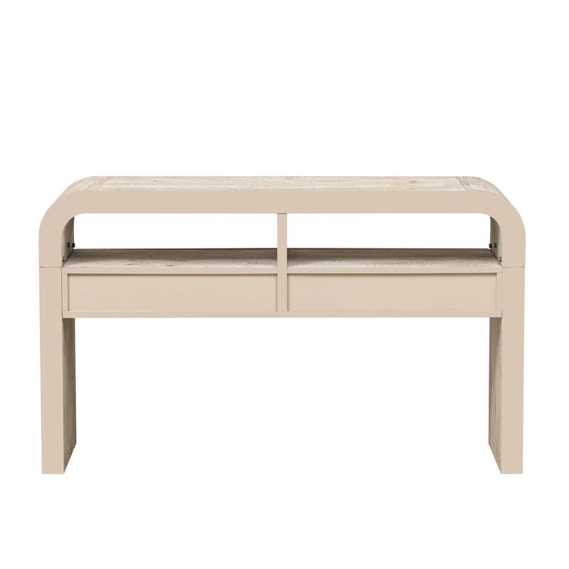 52 Inch Retro Style Console Table with Large Drawers
