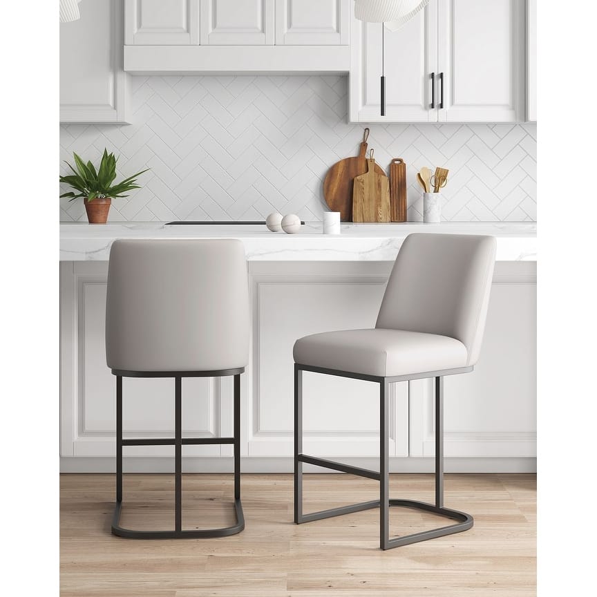 Manhattan Comfort Serena Modern Faux Leather Upholstered Counter Barstool
