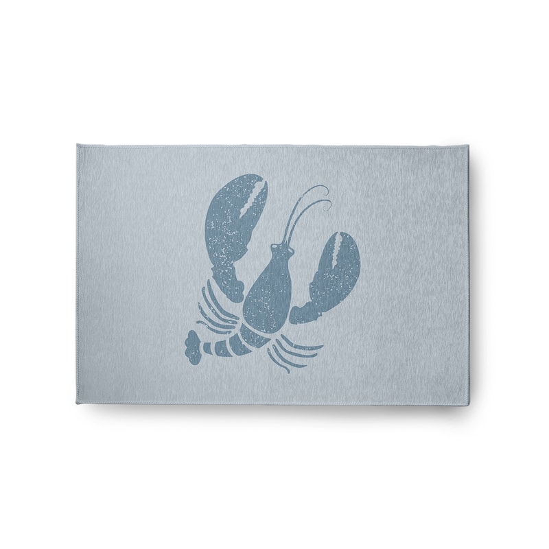Lobster Nautical Chenille Rug - Dusty Smoke - 2' x 3'
