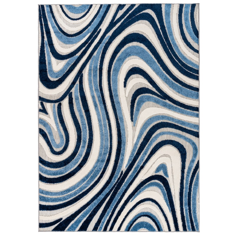 World Rug Gallery Modern Waves Indoor/Outdoor Area Rug