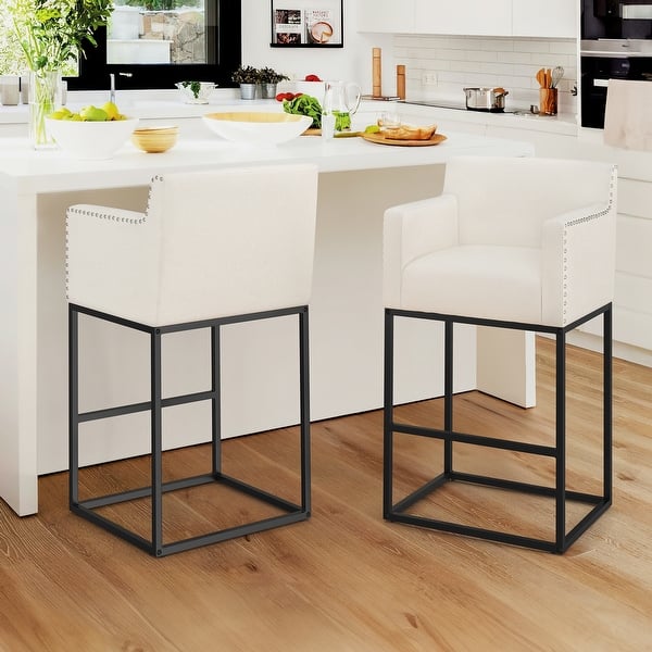 Modern Counter Height Bar Stools Fabric Upholstered Counter Stool