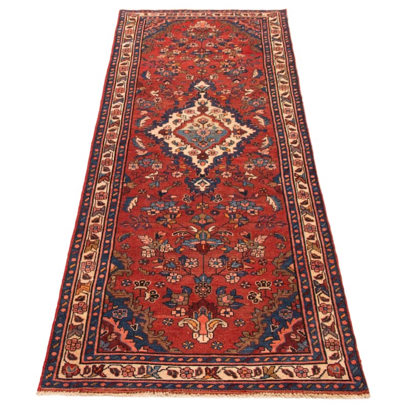 ECARPETGALLERY Hand-knotted Andelz Red Wool Rug - 3'3 x 9'10