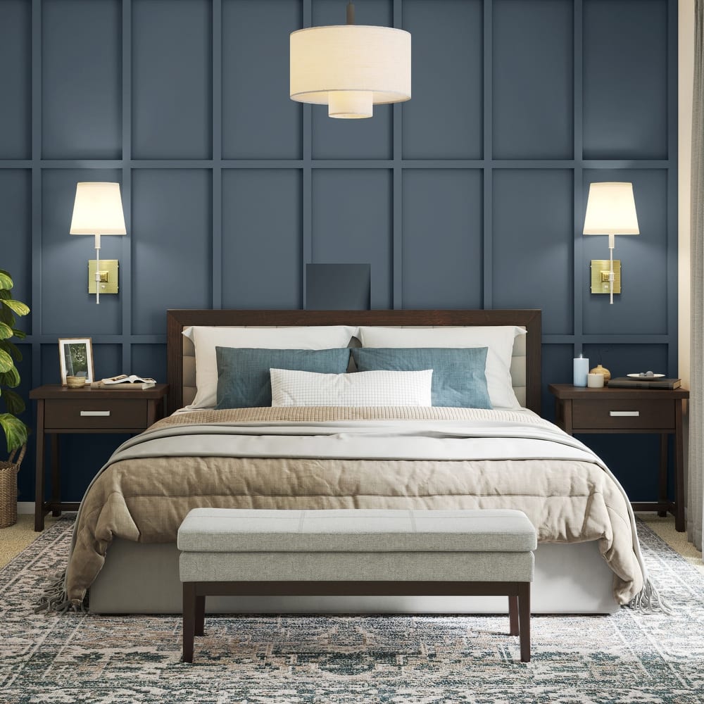 WYNDENHALL Bragg 45 inch Wide Mid Century Ottoman Bench - 44 Inches wide