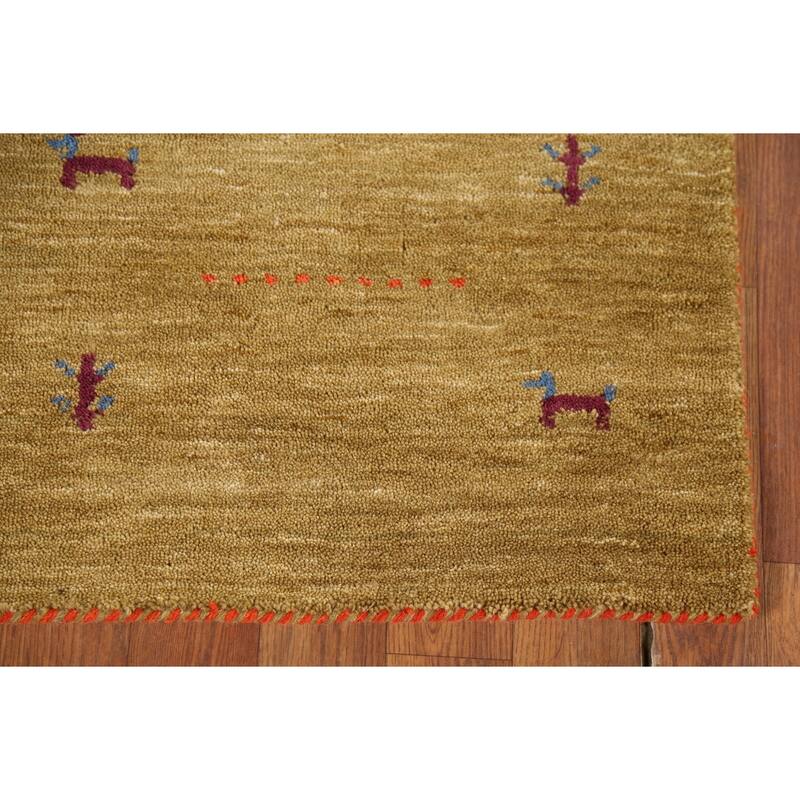 Animals Tribal Gabbeh Indian Accent Rug Handmade Modern Wool Carpet - 3'0"x 5'3"