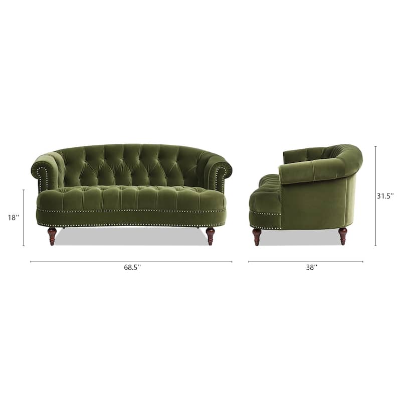 La Rosa 68.5" Victorian Tufted Chesterfield Loveseat