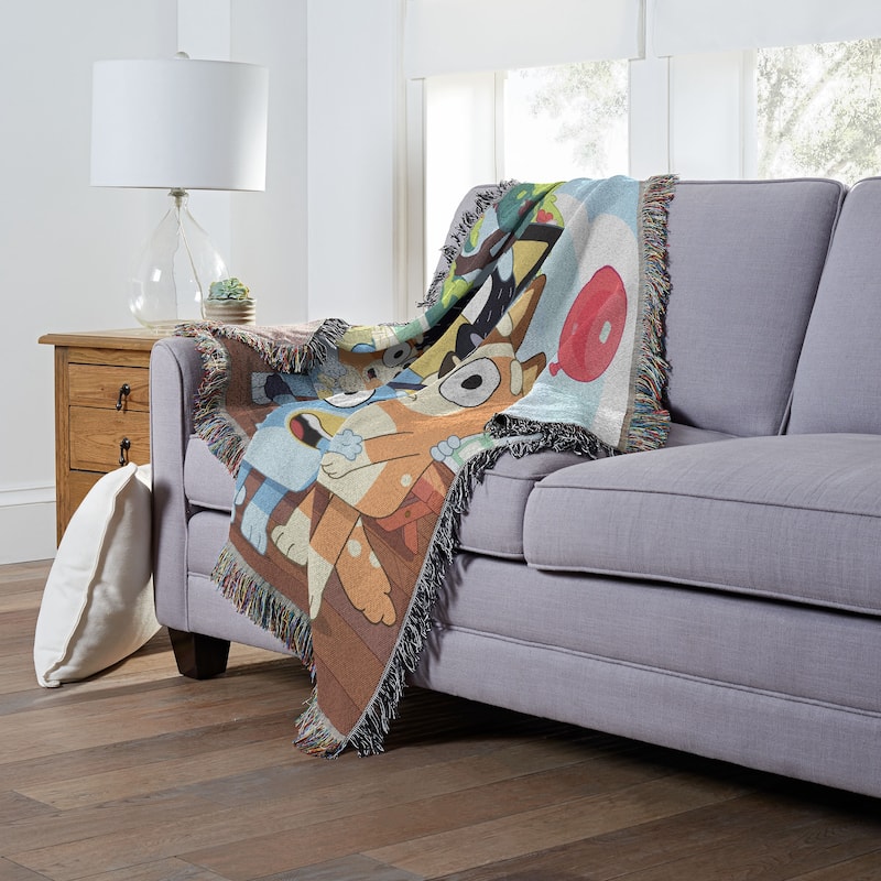 Bluey Woven Tapestry Throw Blanket