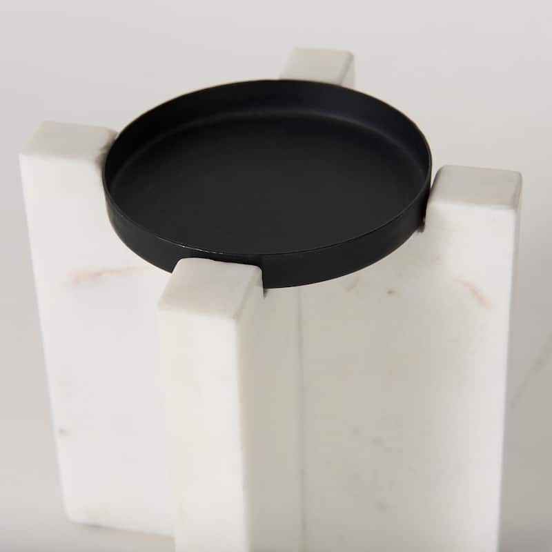 Sophia 5.5"L x 3.5"W x 10.5"H Marble Candle Holder Large