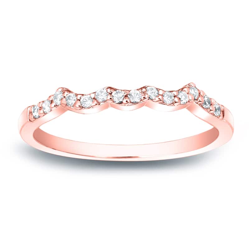 Auriya 1/7ctw Contour Diamond Wedding Band 14k Gold - Rose - 7