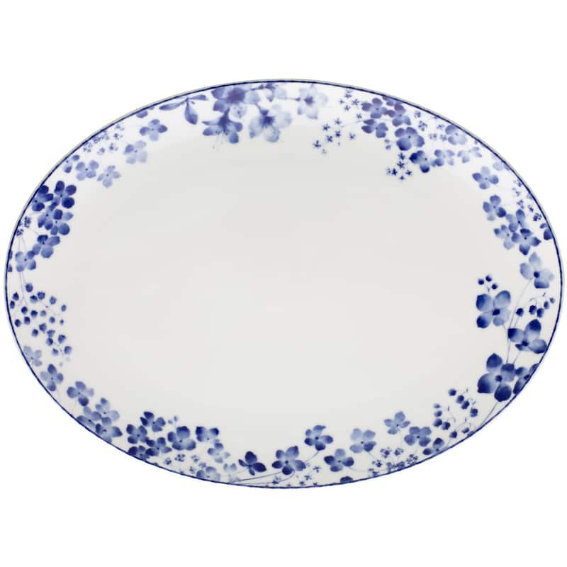 Noritake Bloomington Road Oval Platter, 14" - Blue - 1 Piece