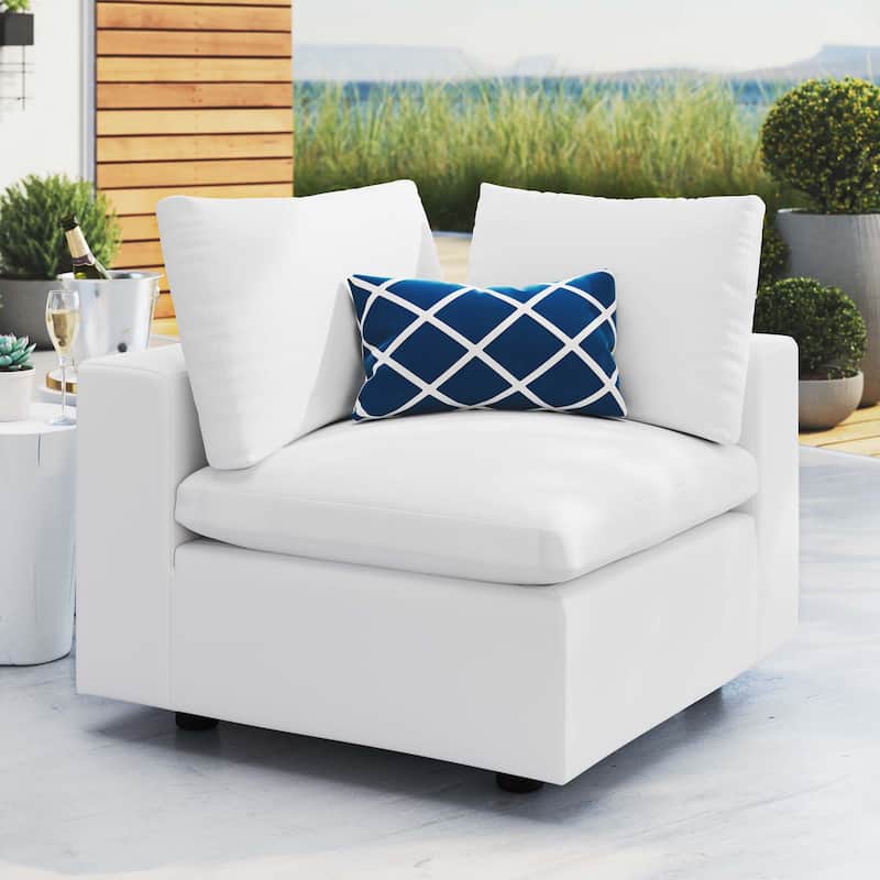 Commix Sunbrella® Outdoor Patio Corner Chair - White
