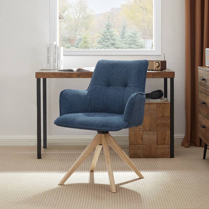 Art Leon Swivel Wood Accent Arm Chair