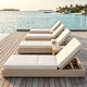 preview thumbnail 6 of 67, Christopher Knight Home - Ian Set of 4 Outdoor Chaise Lounge, Acacia Wood Adjustable Reclining & Water-Resistant Cushion Beige+Sand