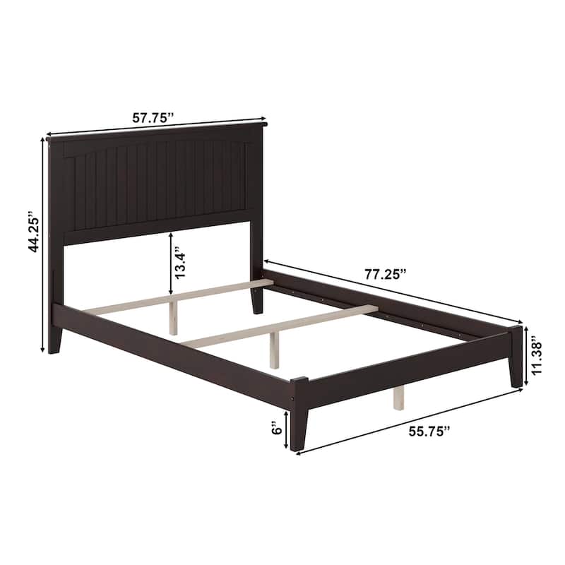 Nantucket Full Foundation Bed with Charging Station in Espresso