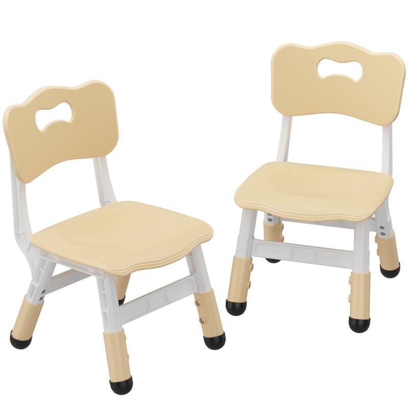 3 Level Height Adjustable Toddler Chair for Age 2-8,Set of 2 - Natural