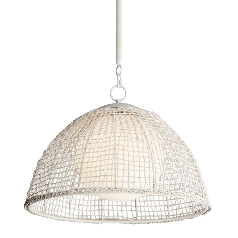 Maxim 22472 Cestino 21" Wide Wood Pendant - Weathered White