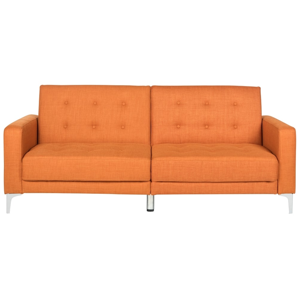 SAFAVIEH Shameka Two-In-One Foldable Orange Loveseat Sofa Bed
