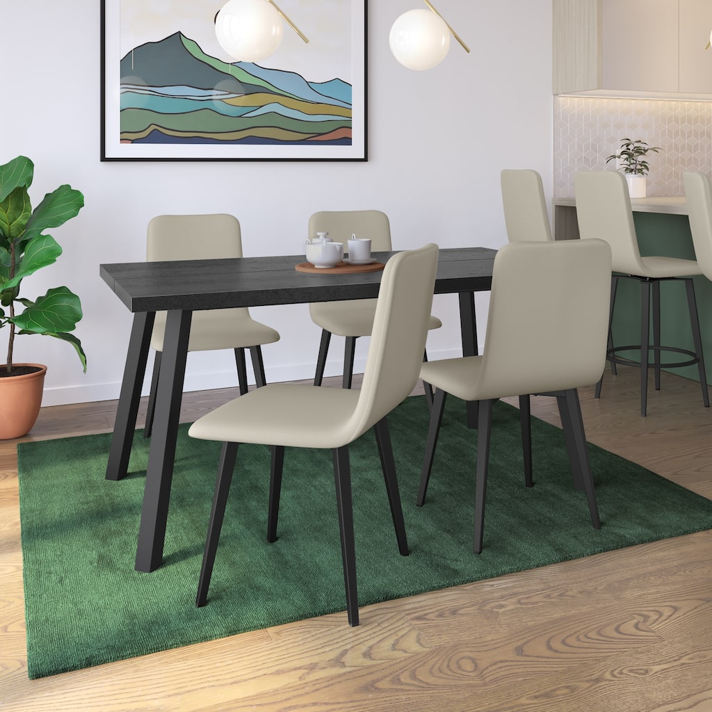 Amisco Horton 60" Table and Watson Chairs 5-Pieces Dining Set
