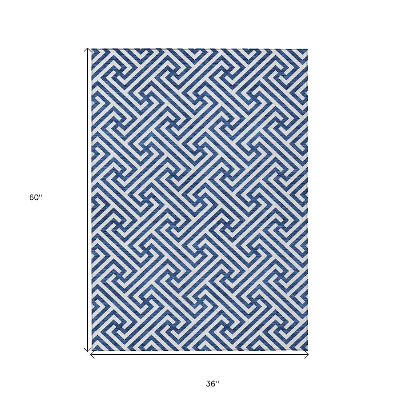 HomeRoots Geometric Transitional Rectangle Outdoor Rug