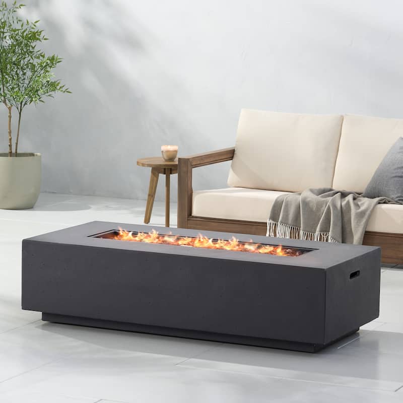 Christopher Knight Home Aidan Outdoor 50,000 BTU Rectangular Fire Pit (Tank Holder Not Included) - Grey