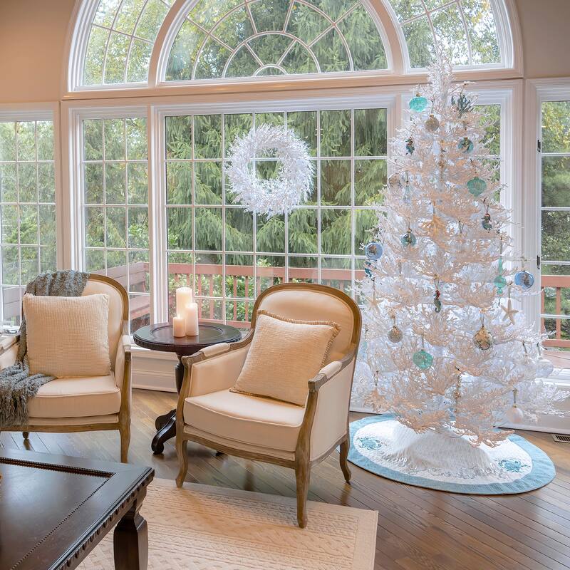 National Tree Company 52 in. HGTV Home Collection Christmas by the Sea "Merry Christmas" Tree Skirt - 52 in