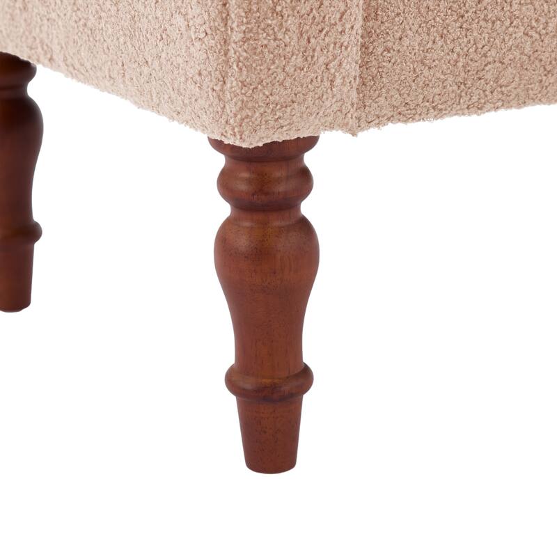 Christopher Knight Home - Elric Teddy Upholstered Bench with Rolled Arms and Solid Wood Legs