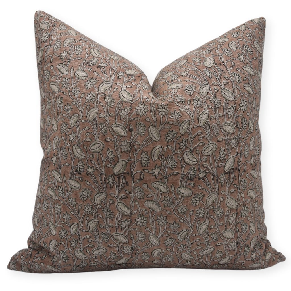 Linen Bohemian Block print pillow Cover- Pishta