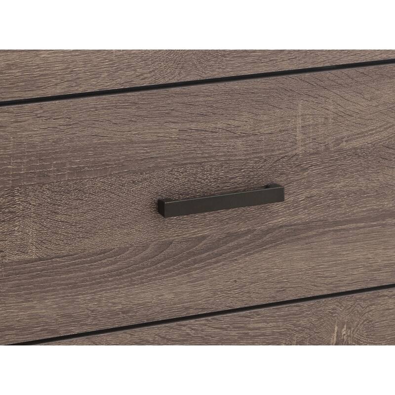 Queen Size Solid Wood Storage Bed with Slatted Headboard and Built-in Drawers