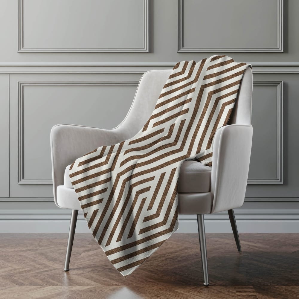 Premium Machine Washable Contemporary Geo Sherpa Throw Blanket