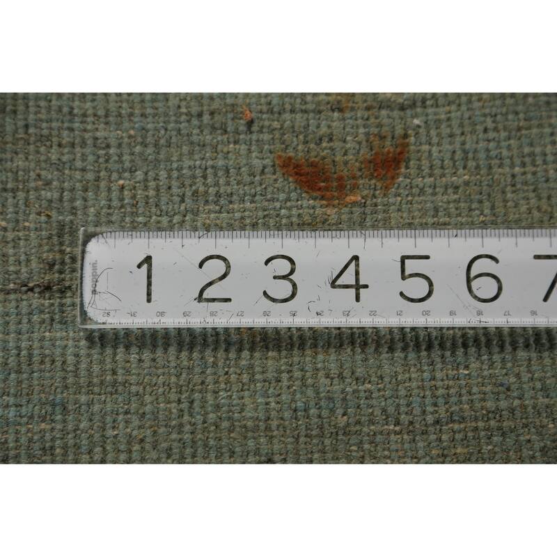 Green & Blue Modern Gabbeh Oriental Area Rug Handmade Wool Carpet - 3'9" x 5'11"