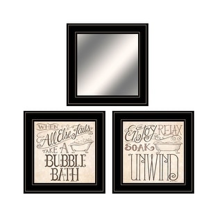 Set Of Three Soak And Unwind 4 Black Framed Print Bathroom Wall Art ...
