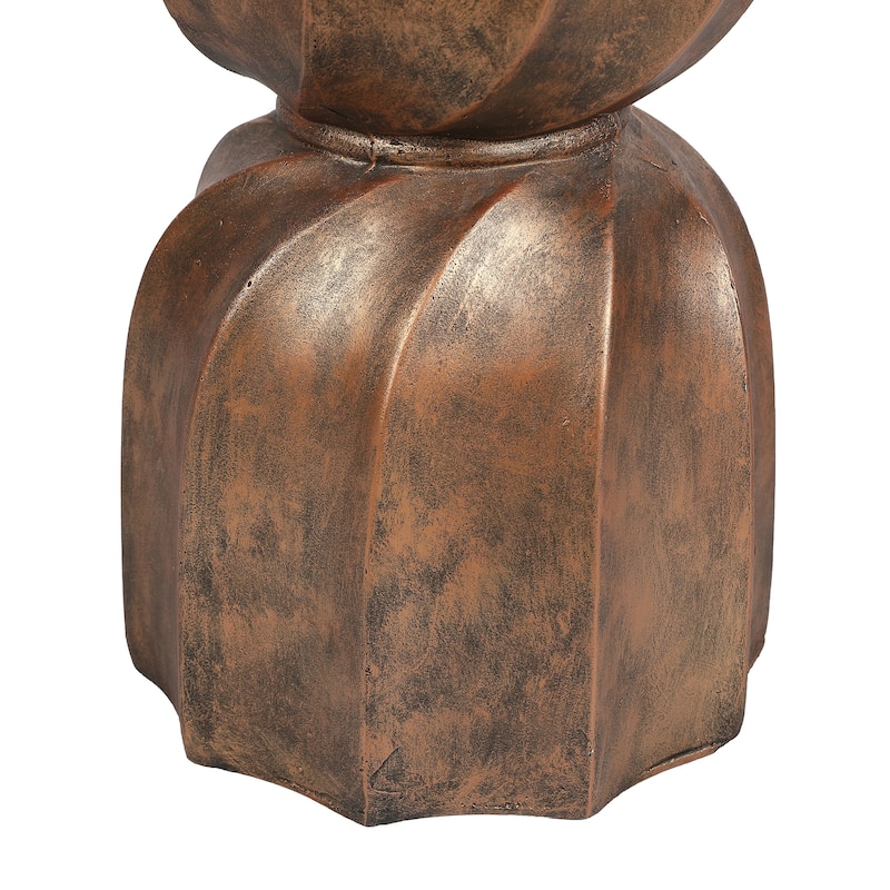 Cement Hourglass Round Side and End Table, Indoors & Outdoors